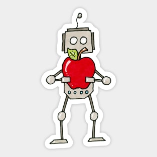 Red Apple bot Sticker